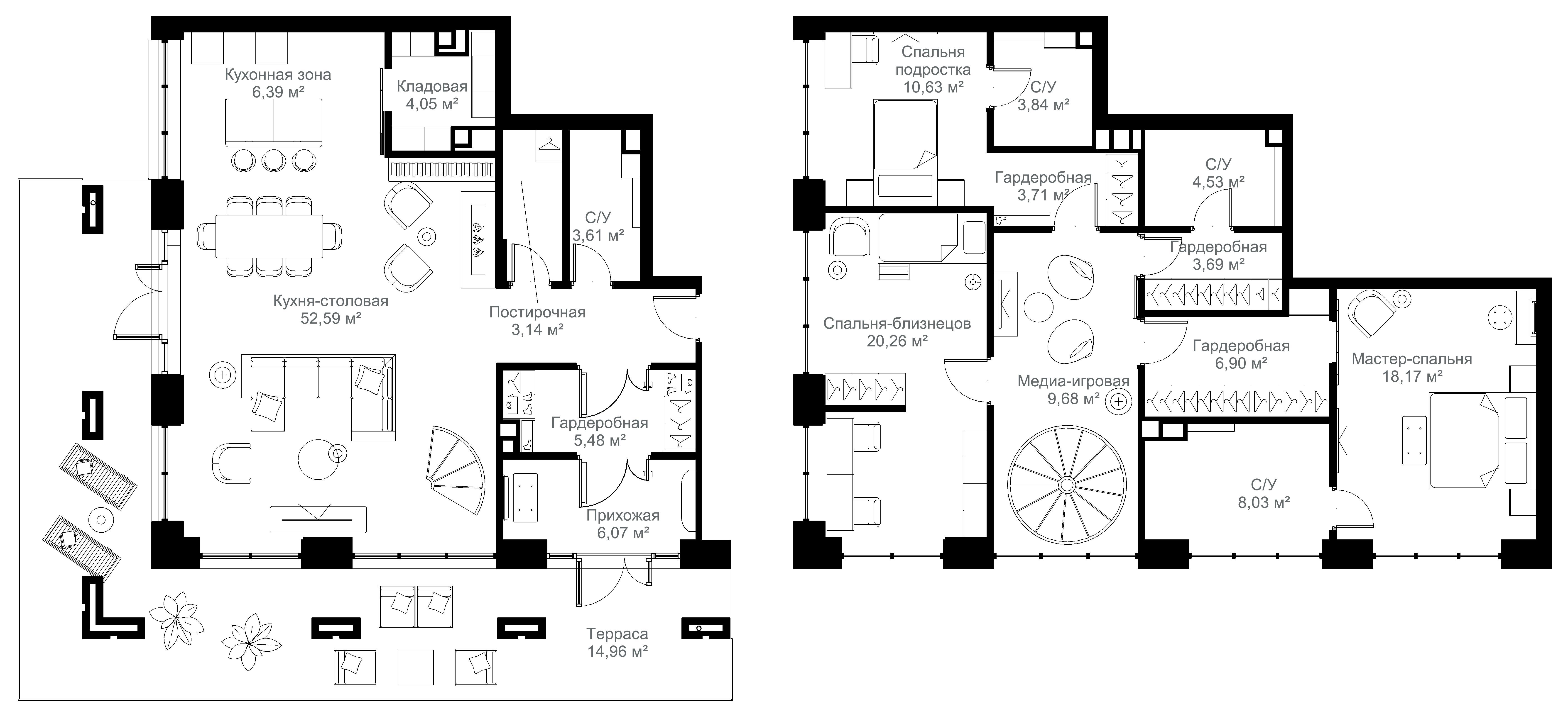 3-комнатная 203 м2 в ЖК МЫС корпус null этаж 1