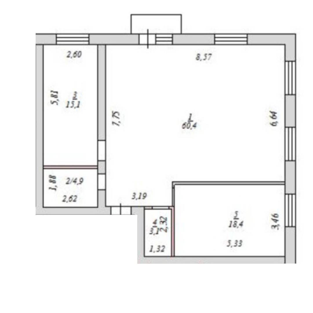 3-комнатная 101 м2 в ЖК undefined корпус null этаж 3