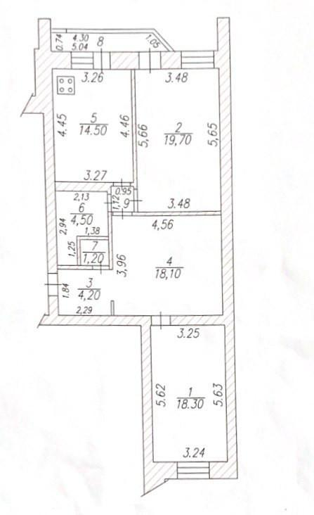 3-комнатная 85 м2 в ЖК undefined корпус null этаж 7