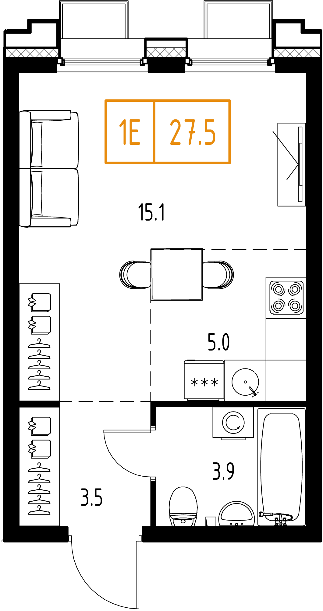 Студия 27 м2 в ЖК Skolkovo One корпус null этаж 6