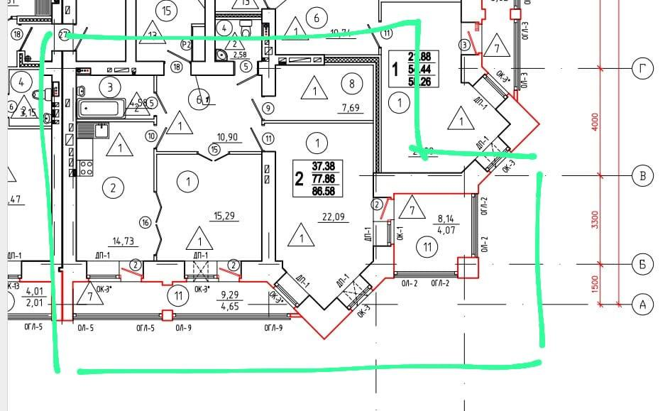 2-комнатная 86.6 м2 в ЖК undefined корпус null этаж 3
