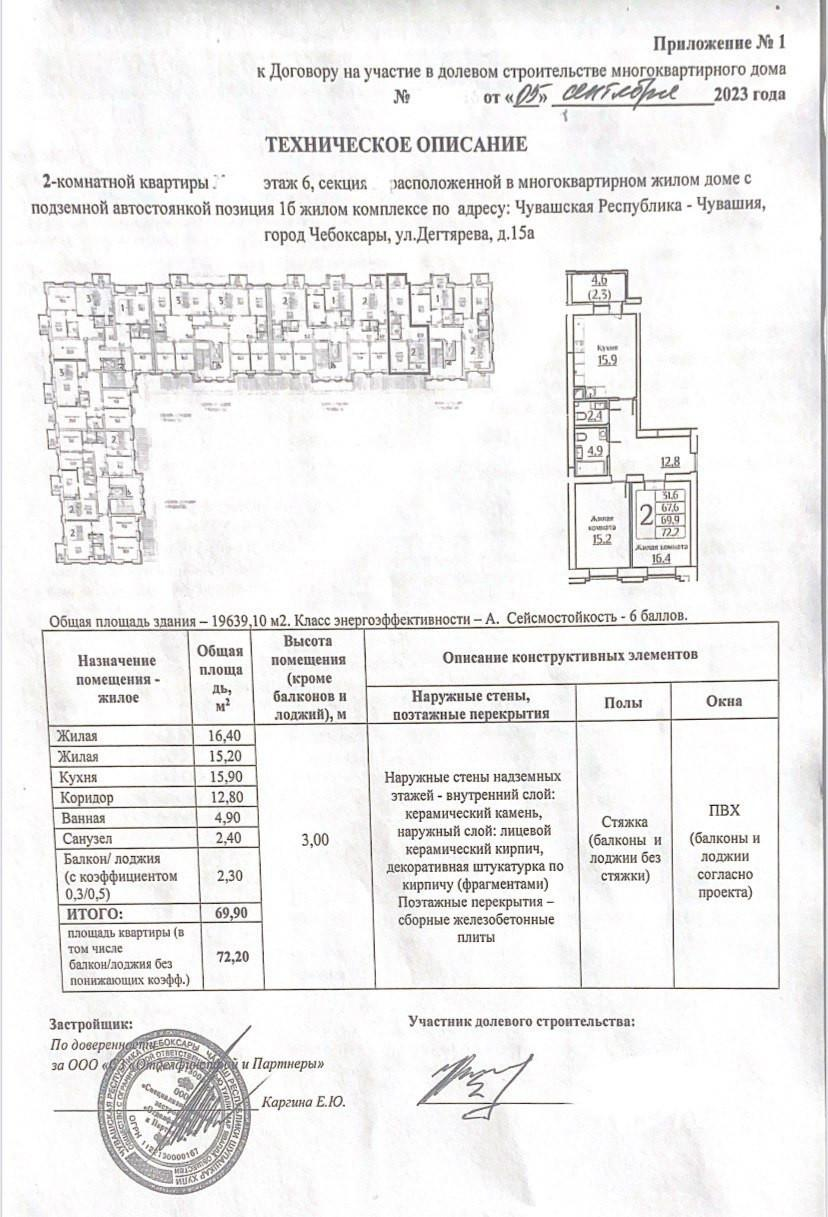 2-комнатная 72.2 м2 в ЖК undefined корпус null этаж 6