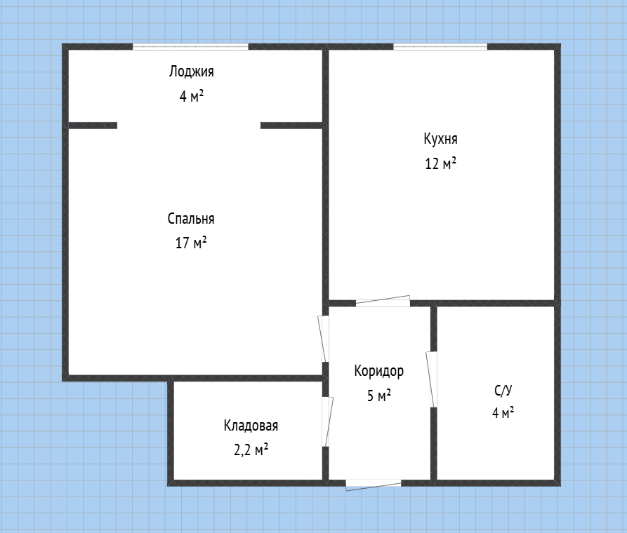 1-комнатная 46.5 м2 в ЖК undefined корпус null этаж 9