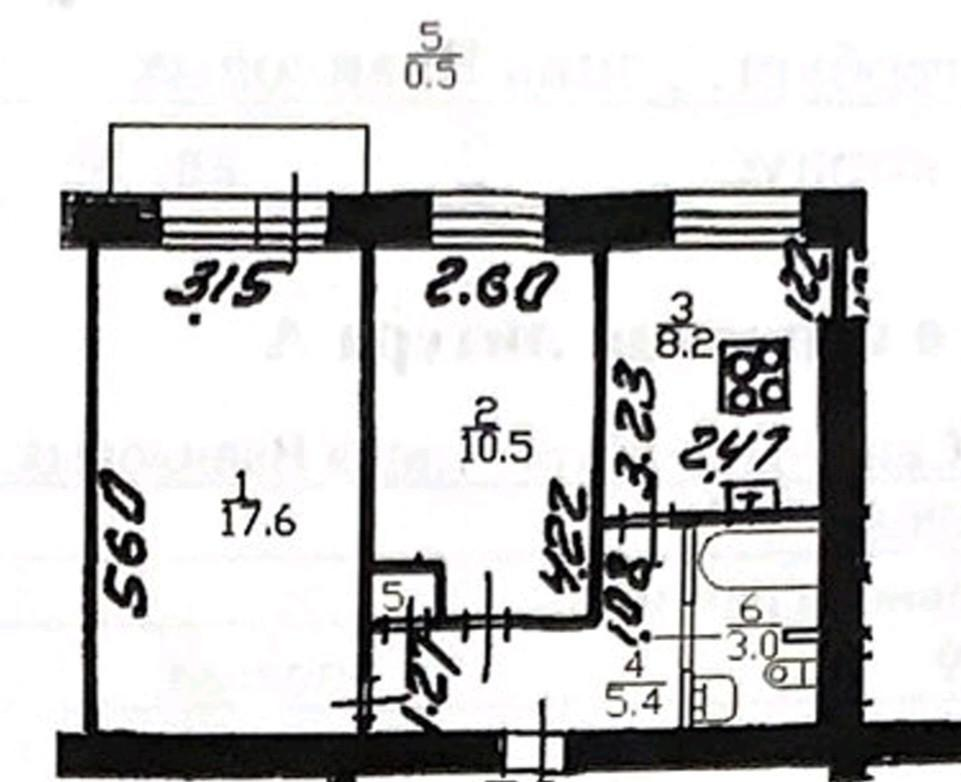 2-комнатная 45.5 м2 в ЖК undefined корпус null этаж 4
