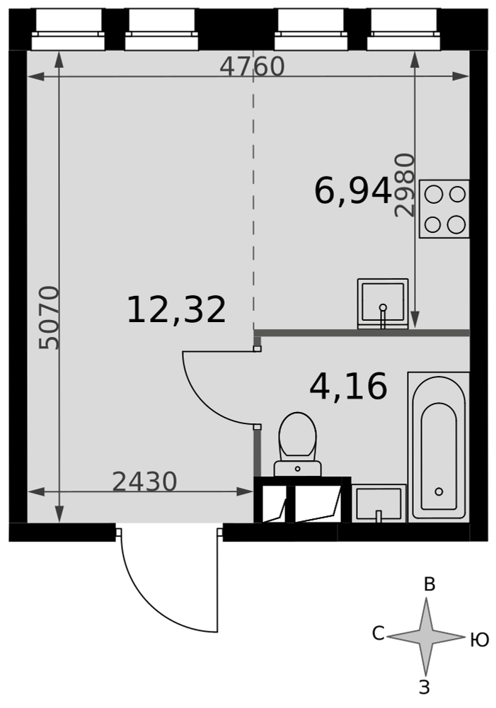 Студия 23 м2 в ЖК Движение. Говорово корпус null этаж 8