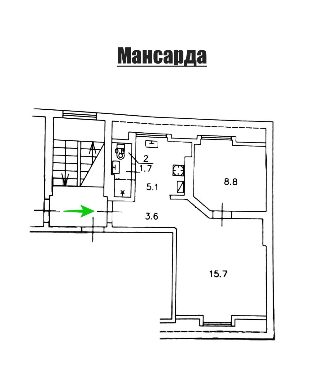 2-комнатная 34.9 м2 в ЖК undefined корпус null этаж 3