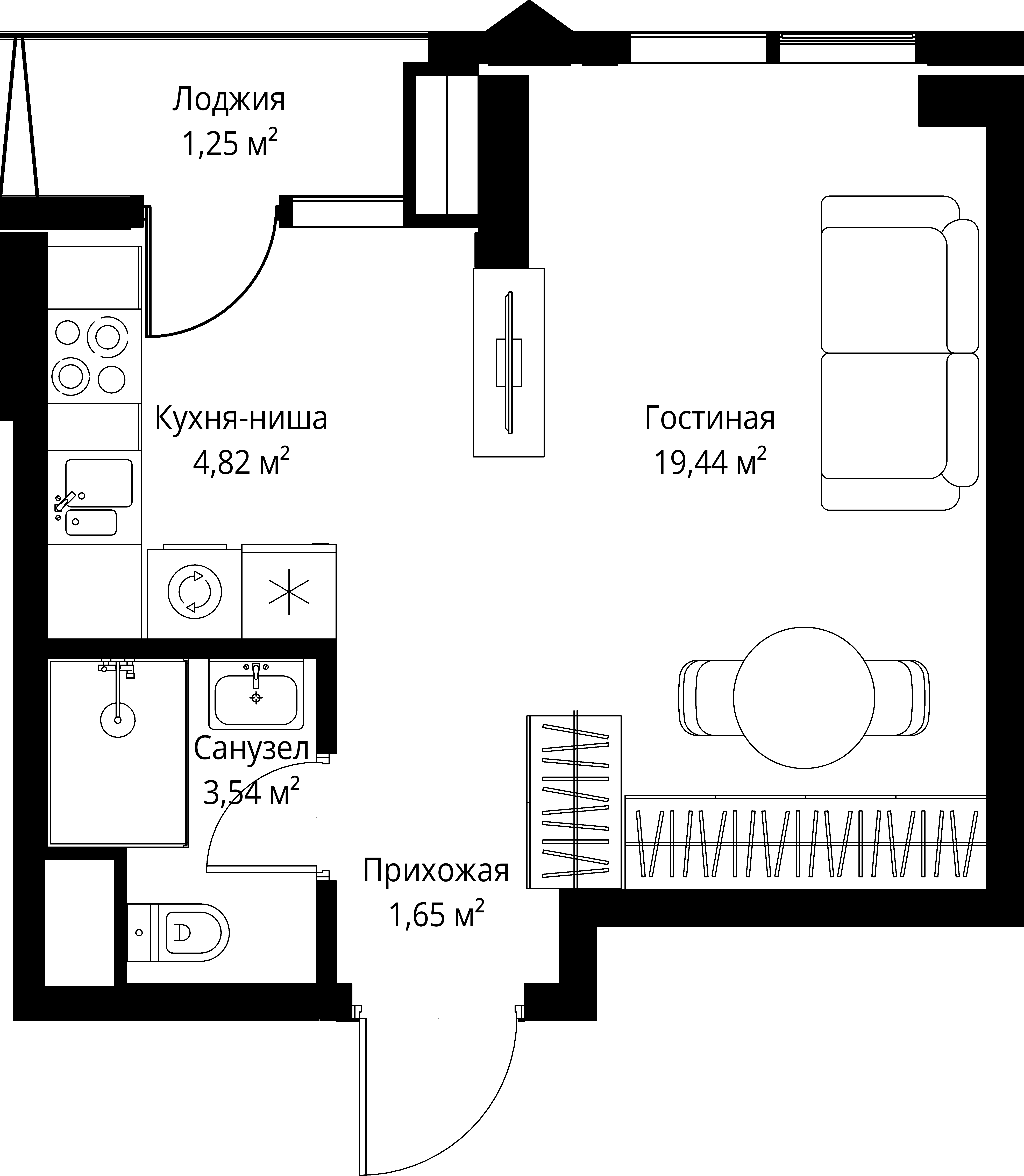 Студия 30 м2 в ЖК Джойс корпус null этаж 9