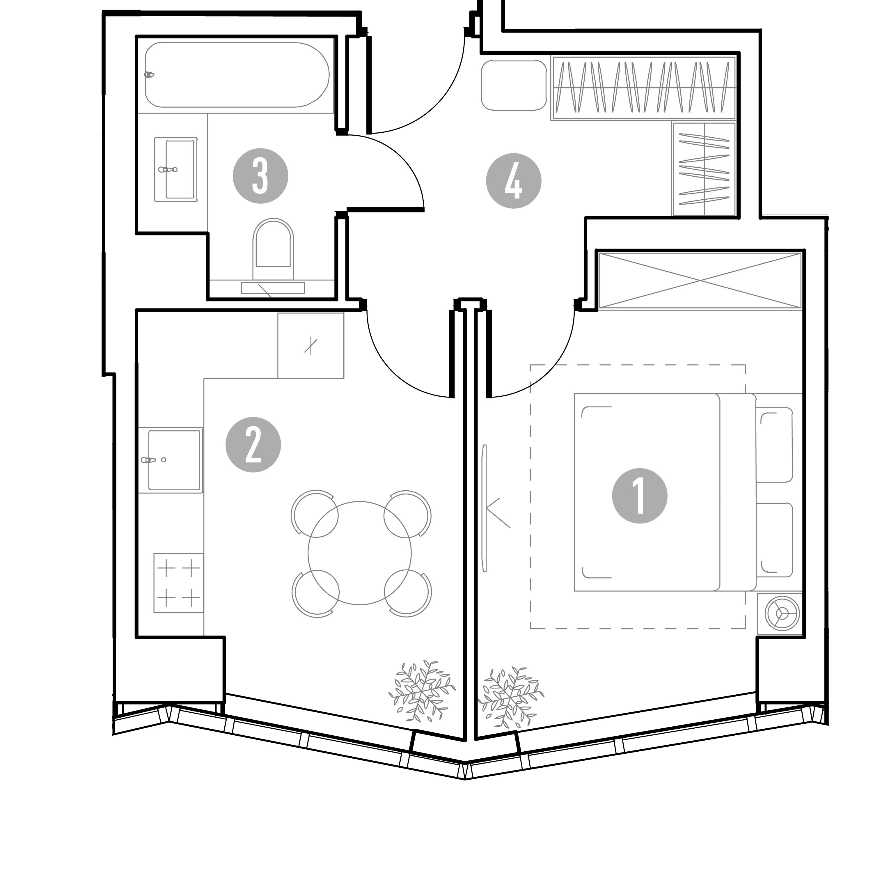 1-комнатная 33 м2 в ЖК UNO.Горбунова корпус null этаж 16