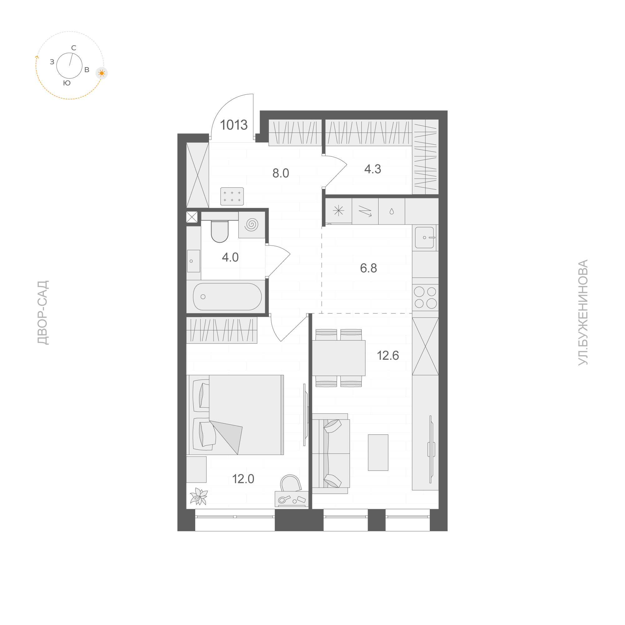 Студия 47 м2 в ЖК Artel / Электрозаводская, 60 / Candles корпус null этаж 10