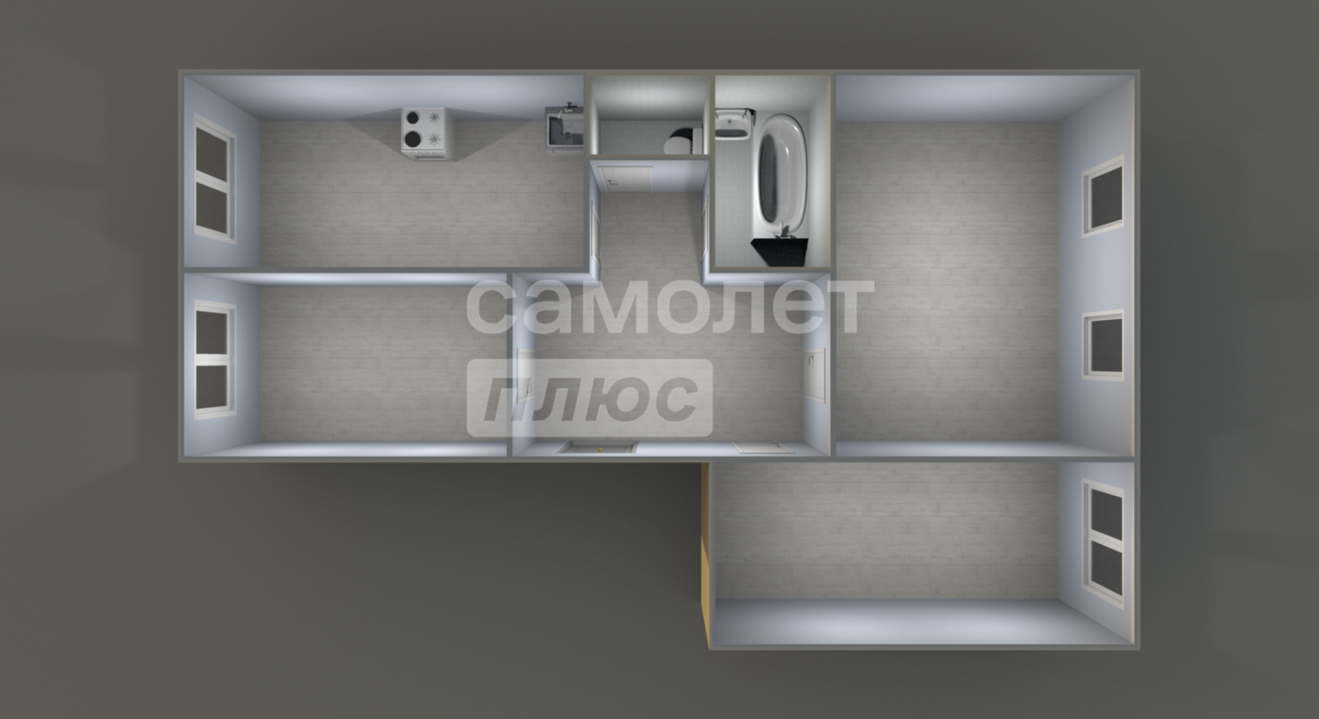 3-комнатная 72.2 м2 в ЖК undefined корпус null этаж 2