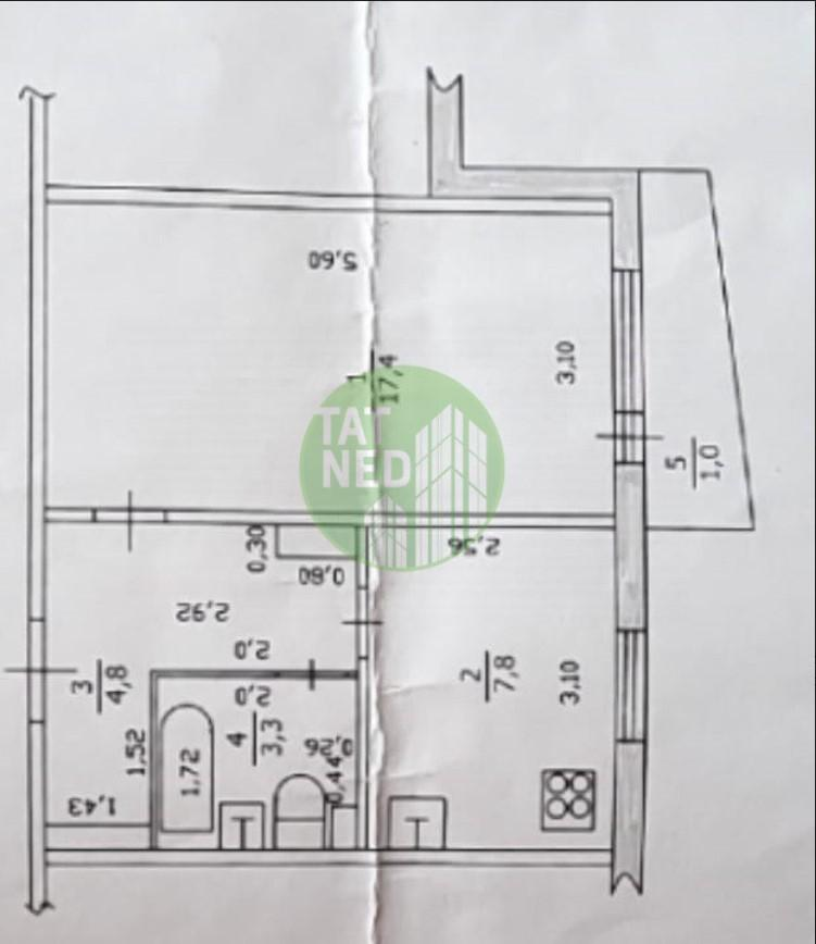 1-комнатная 33.3 м2 в ЖК undefined корпус null этаж 8