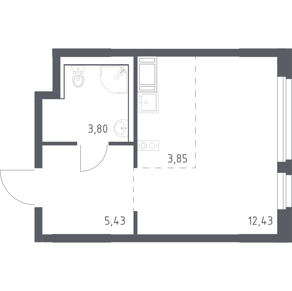 Студия 25 м2 в ЖК Новое Колпино корпус null этаж 2