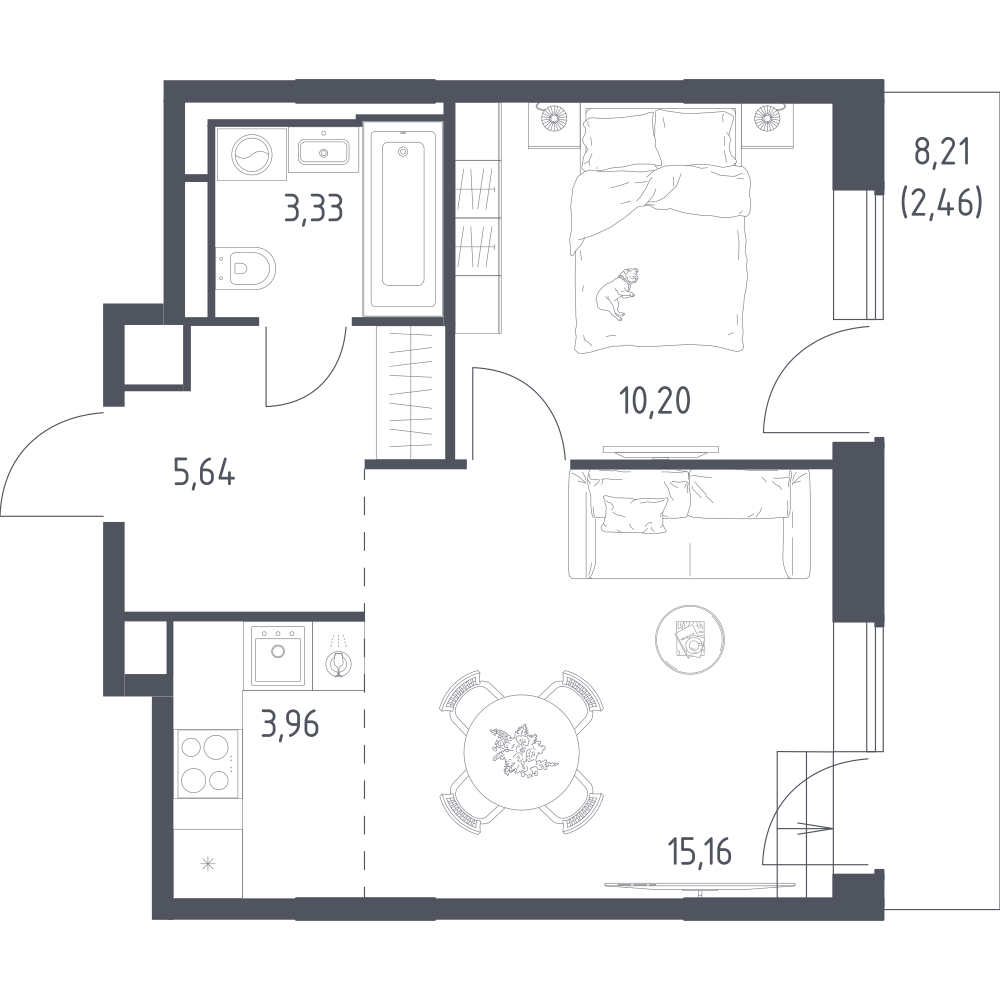 Студия 40 м2 в ЖК Верейская 41 корпус null этаж 6
