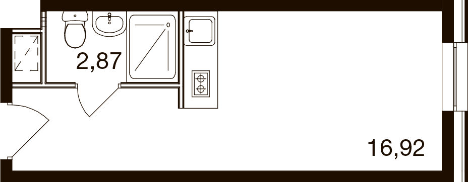 Студия 19 м2 в ЖК М1 Сколково корпус null этаж 3