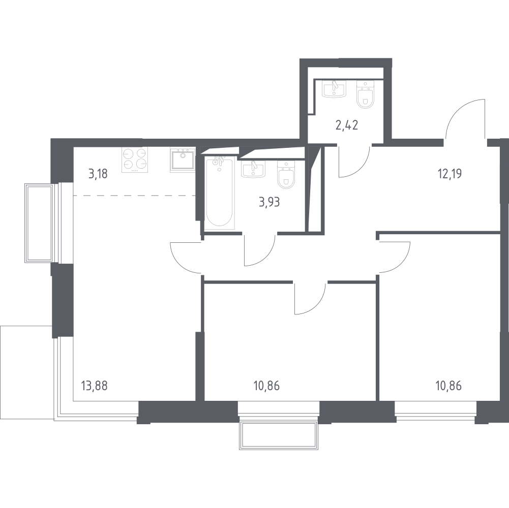 Студия 57 м2 в ЖК Долина Яузы корпус null этаж 6