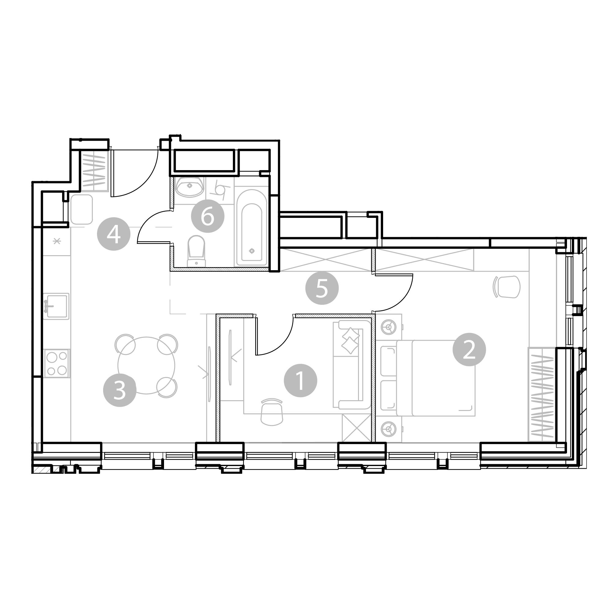 2-комнатная 51 м2 в ЖК ЭвоПарк Измайлово корпус null этаж 15