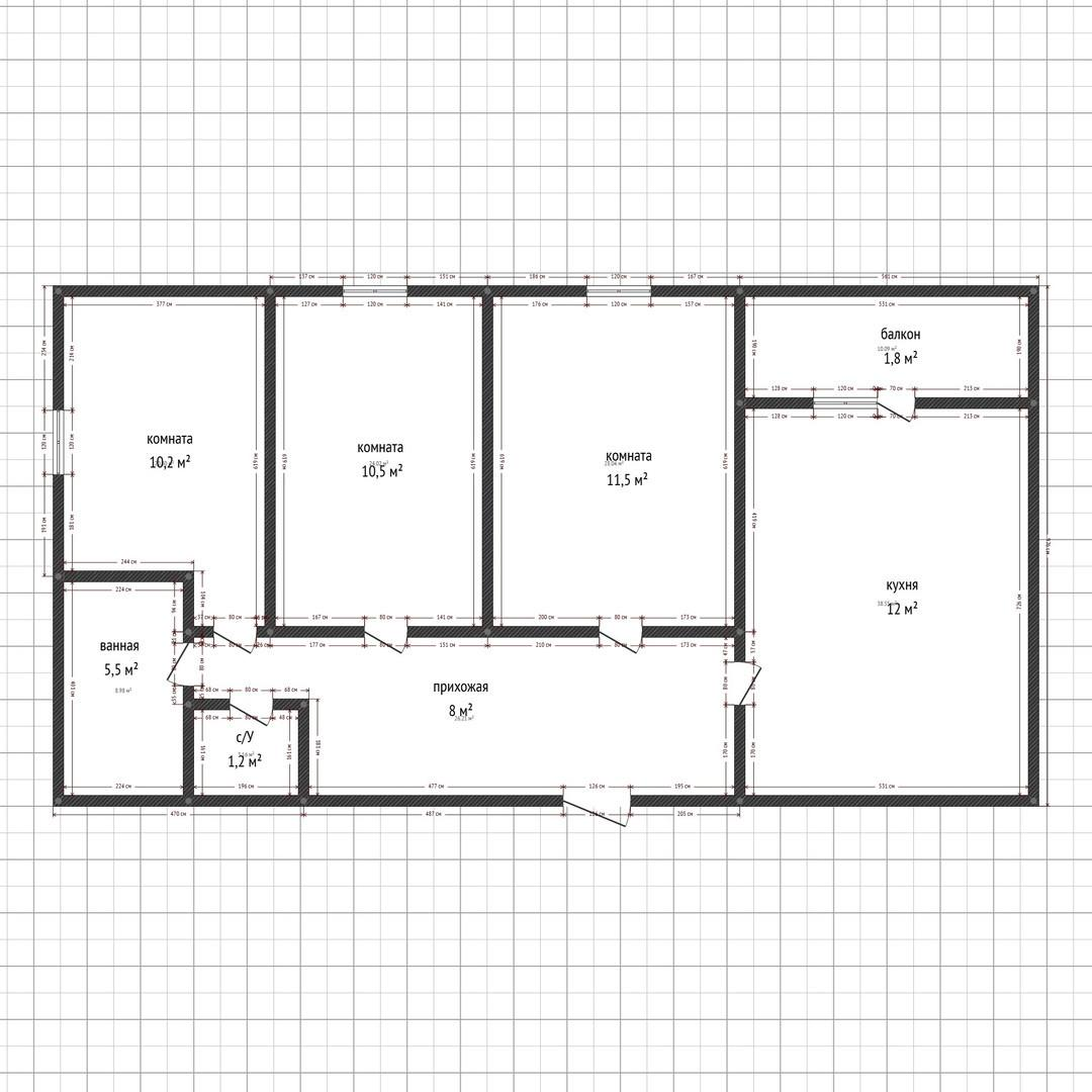 3-комнатная 65 м2 в ЖК undefined корпус null этаж 3