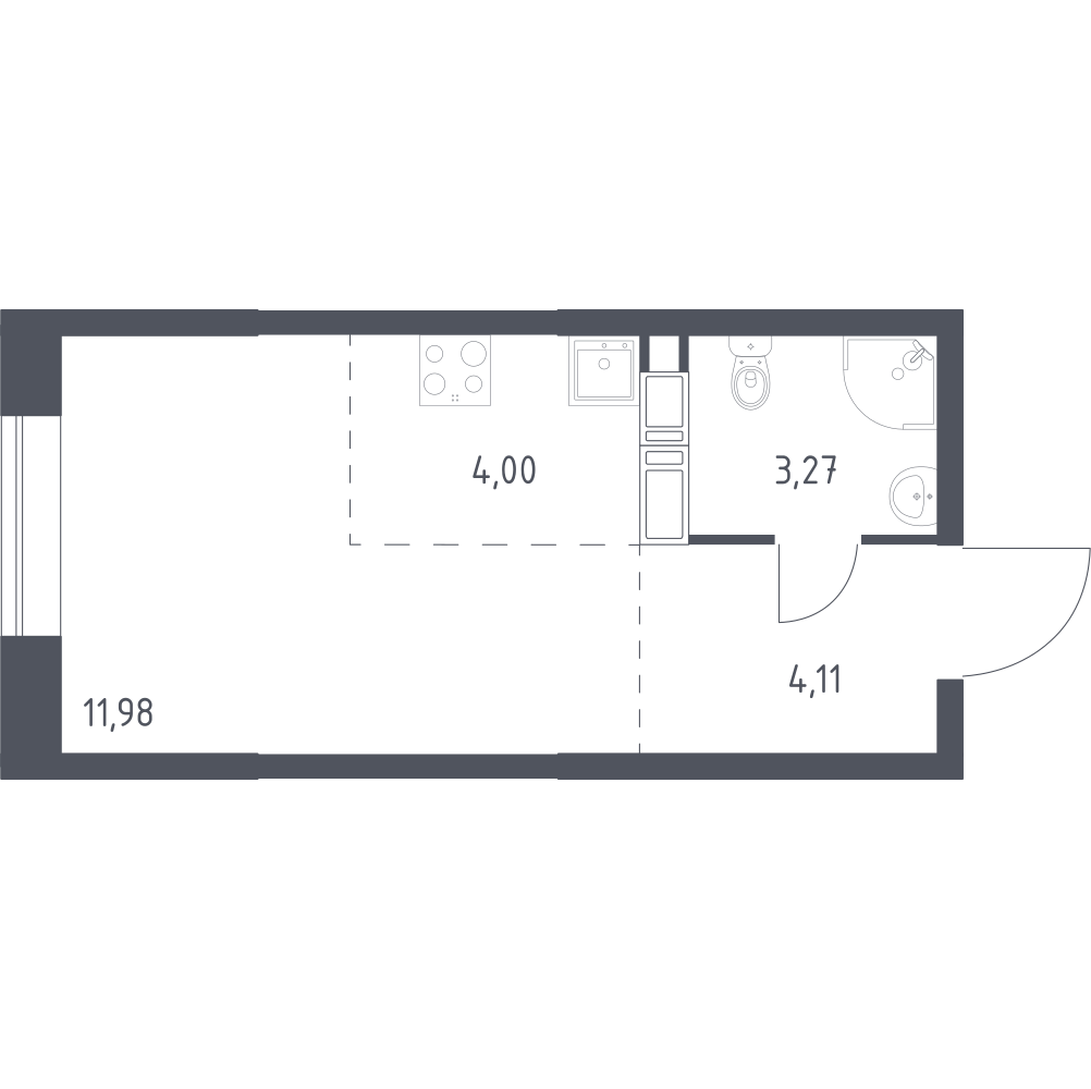 Студия 23 м2 в ЖК Цветочные поляны корпус null этаж 10