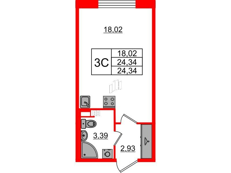 Студия 23 м2 в ЖК Univer City корпус null этаж 2