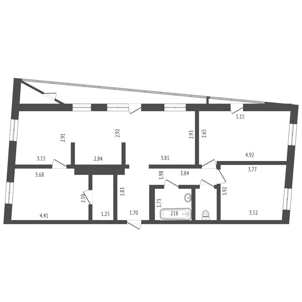 3-комнатная 82.6 м2 в ЖК undefined корпус null этаж 13