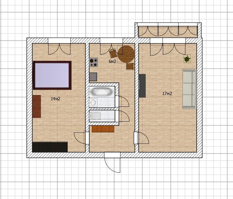 2-комнатная 43.9 м2 в ЖК undefined корпус null этаж 3