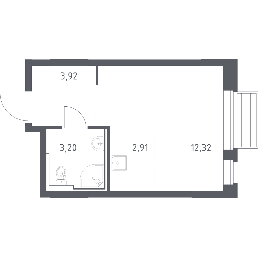 Студия 22 м2 в ЖК Рублёвский Квартал корпус null этаж 7