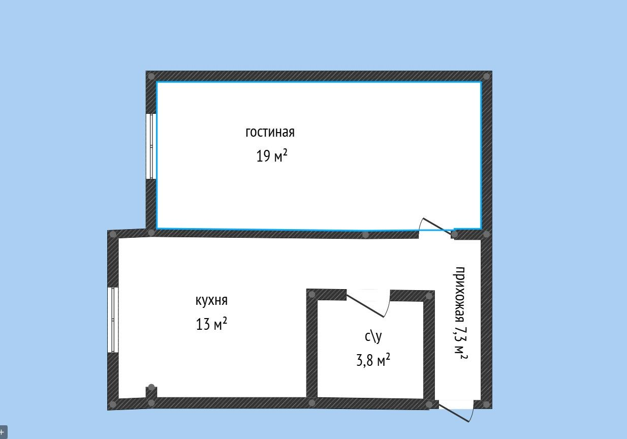1-комнатная 43 м2 в ЖК undefined корпус null этаж 7