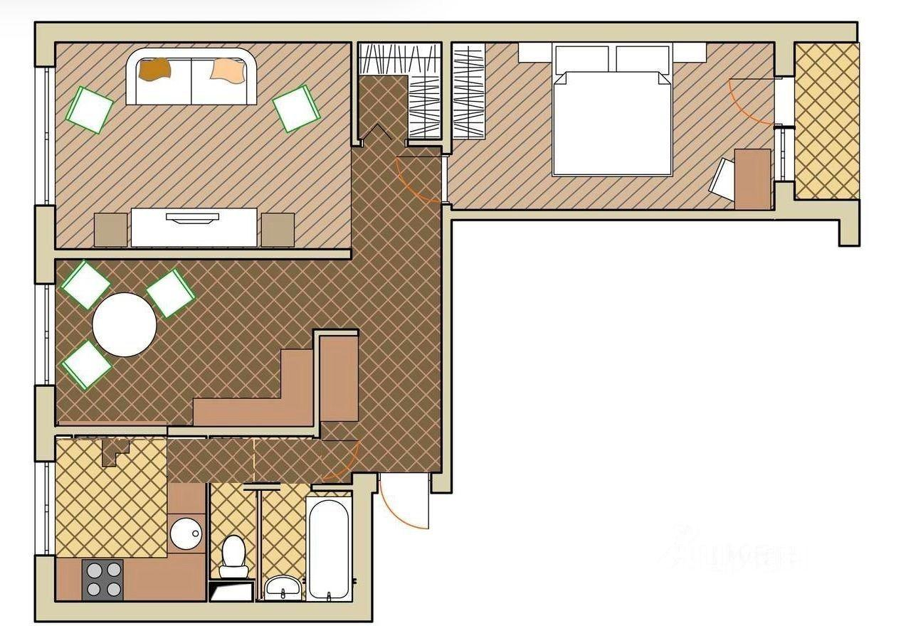 3-комнатная 60 м2 в ЖК undefined корпус null этаж 8