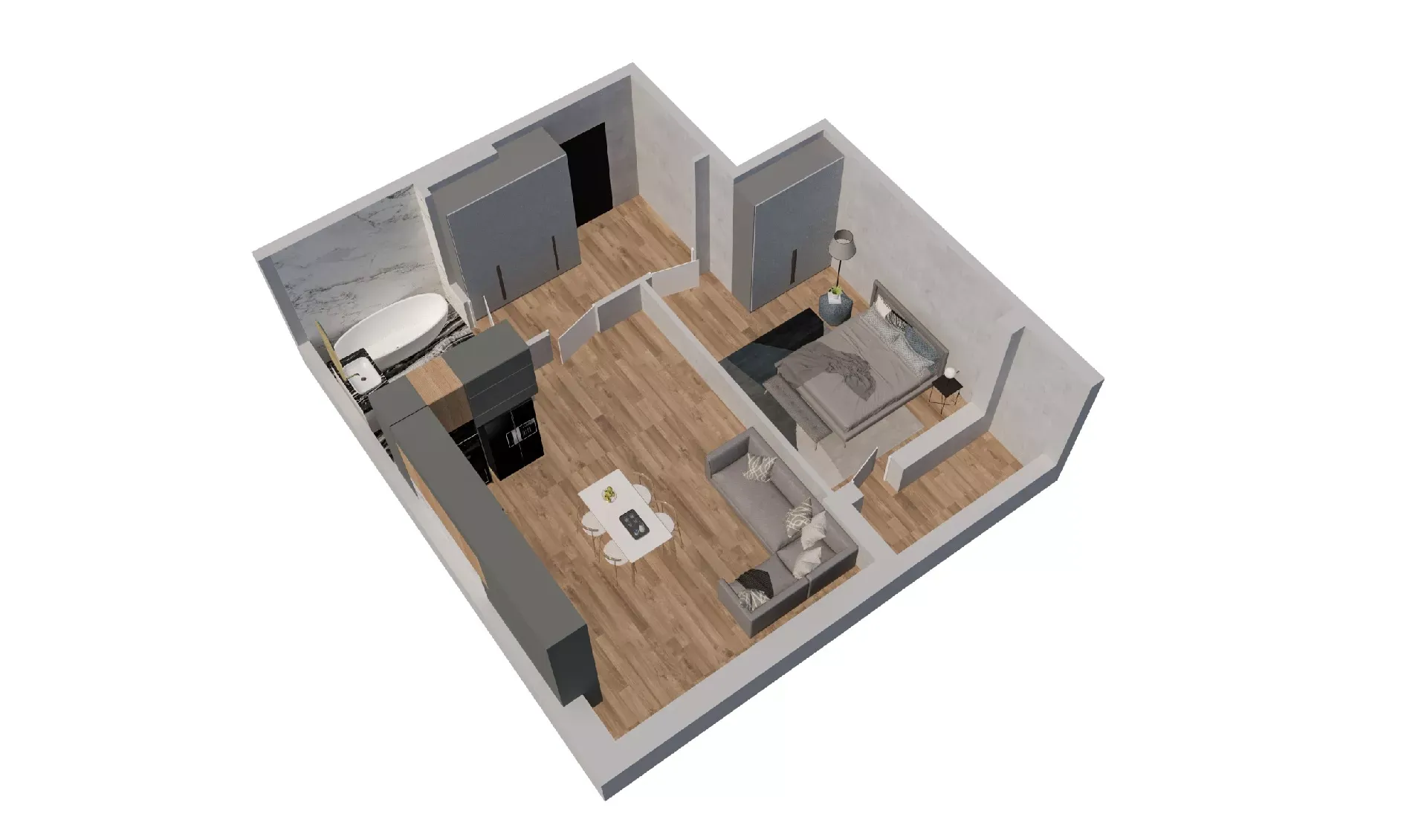 2-комнатная 51 м2 в ЖК Пальмира 2.0 корпус null этаж 2