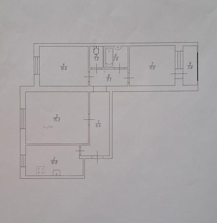 3-комнатная 61.1 м2 в ЖК undefined корпус null этаж 3