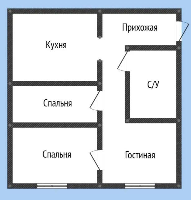 3-комнатная 68 м2 в ЖК undefined корпус null этаж 5