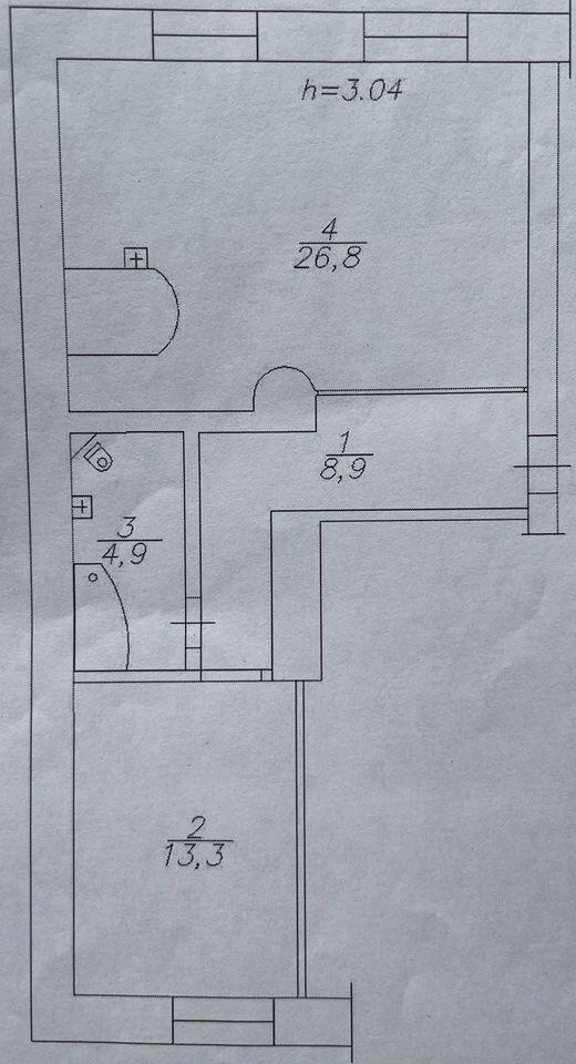 2-комнатная 53.9 м2 в ЖК undefined корпус null этаж 4