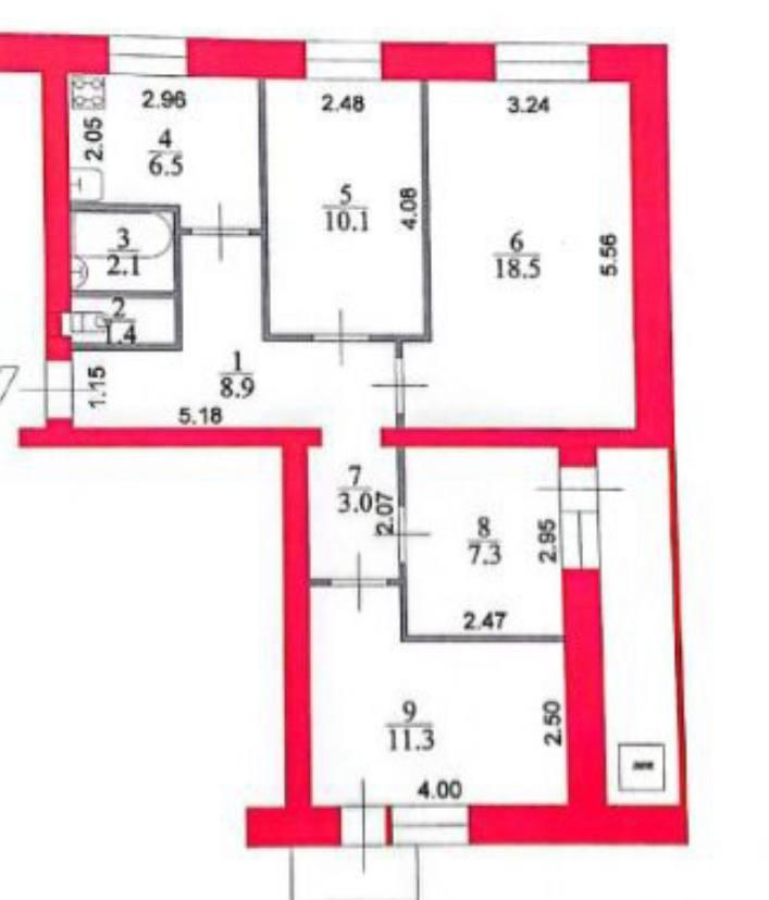 4-комнатная 69.1 м2 в ЖК undefined корпус null этаж 5