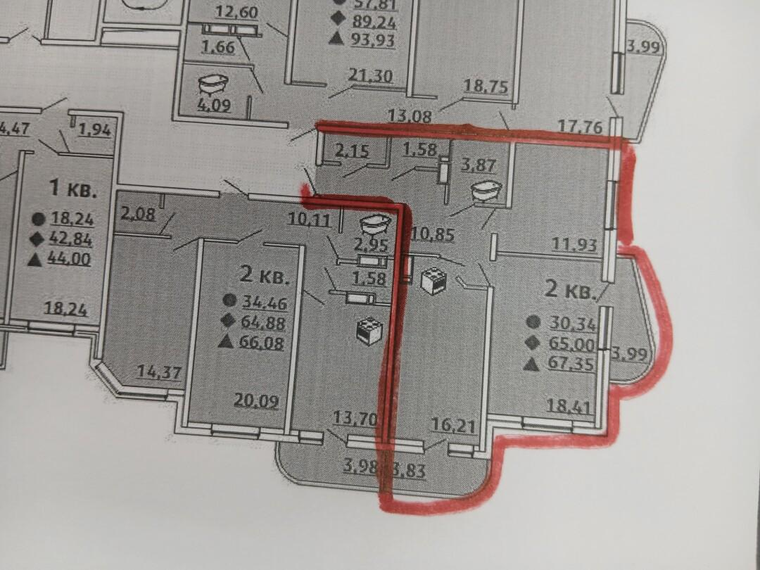 2-комнатная 74.2 м2 в ЖК undefined корпус null этаж 15