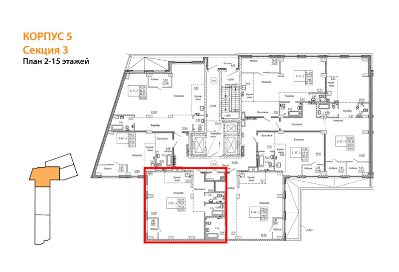 Студия 81.3 м2 в ЖК undefined корпус null этаж 11