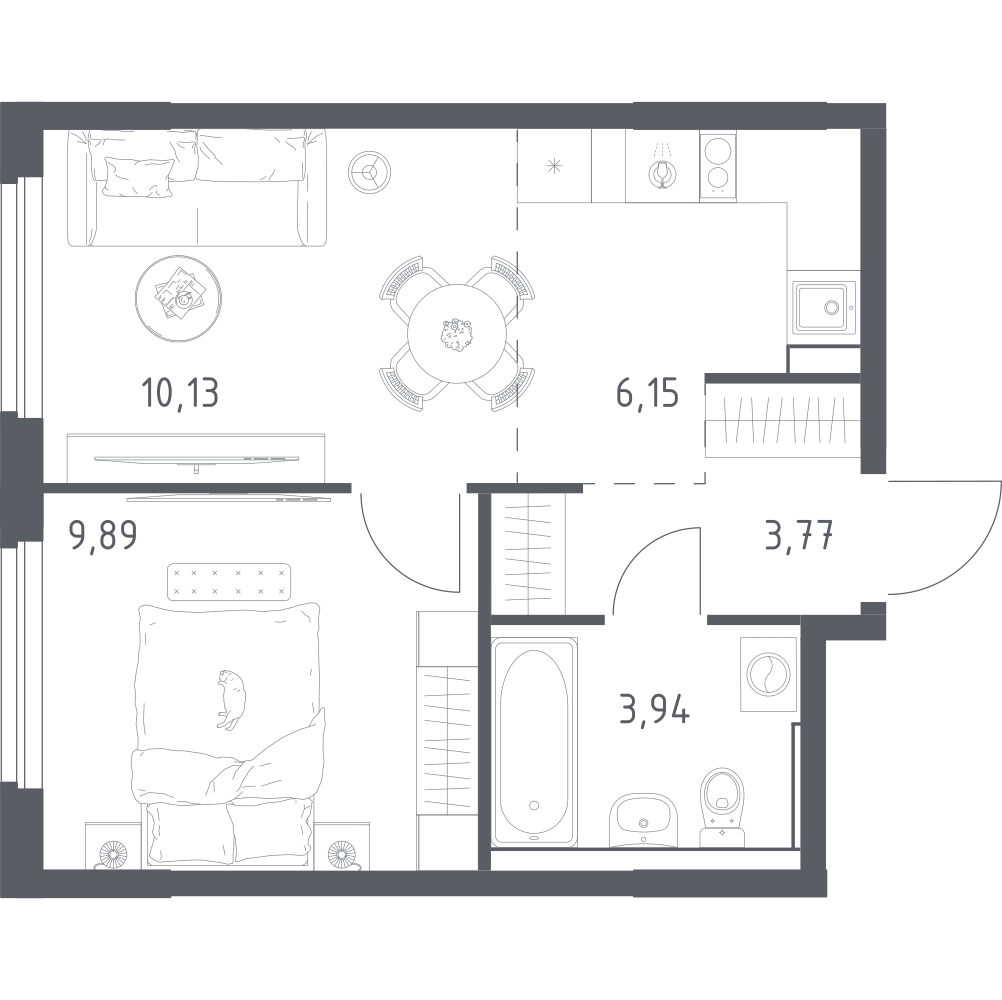 Студия 33 м2 в ЖК Донские Легенды корпус null этаж 15