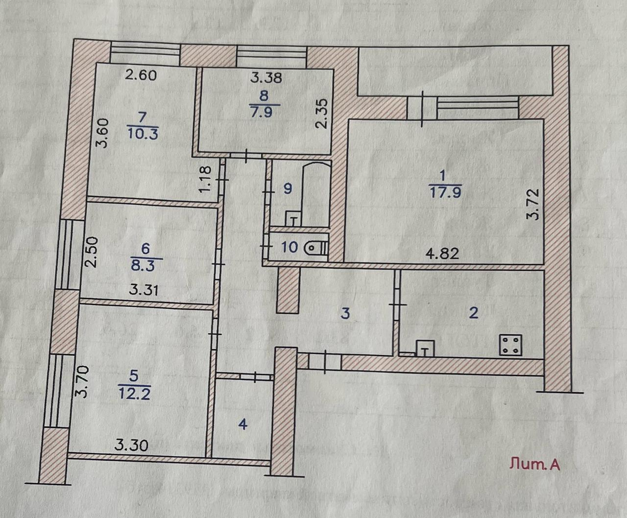 5-комнатная 83.2 м2 в ЖК undefined корпус null этаж 2