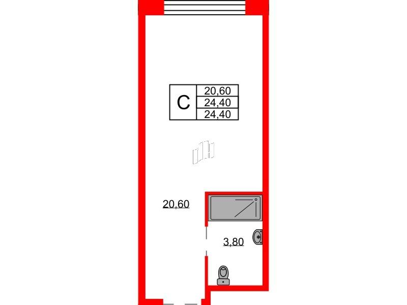 Студия 24 м2 в ЖК Industrial Avenir корпус null этаж 9