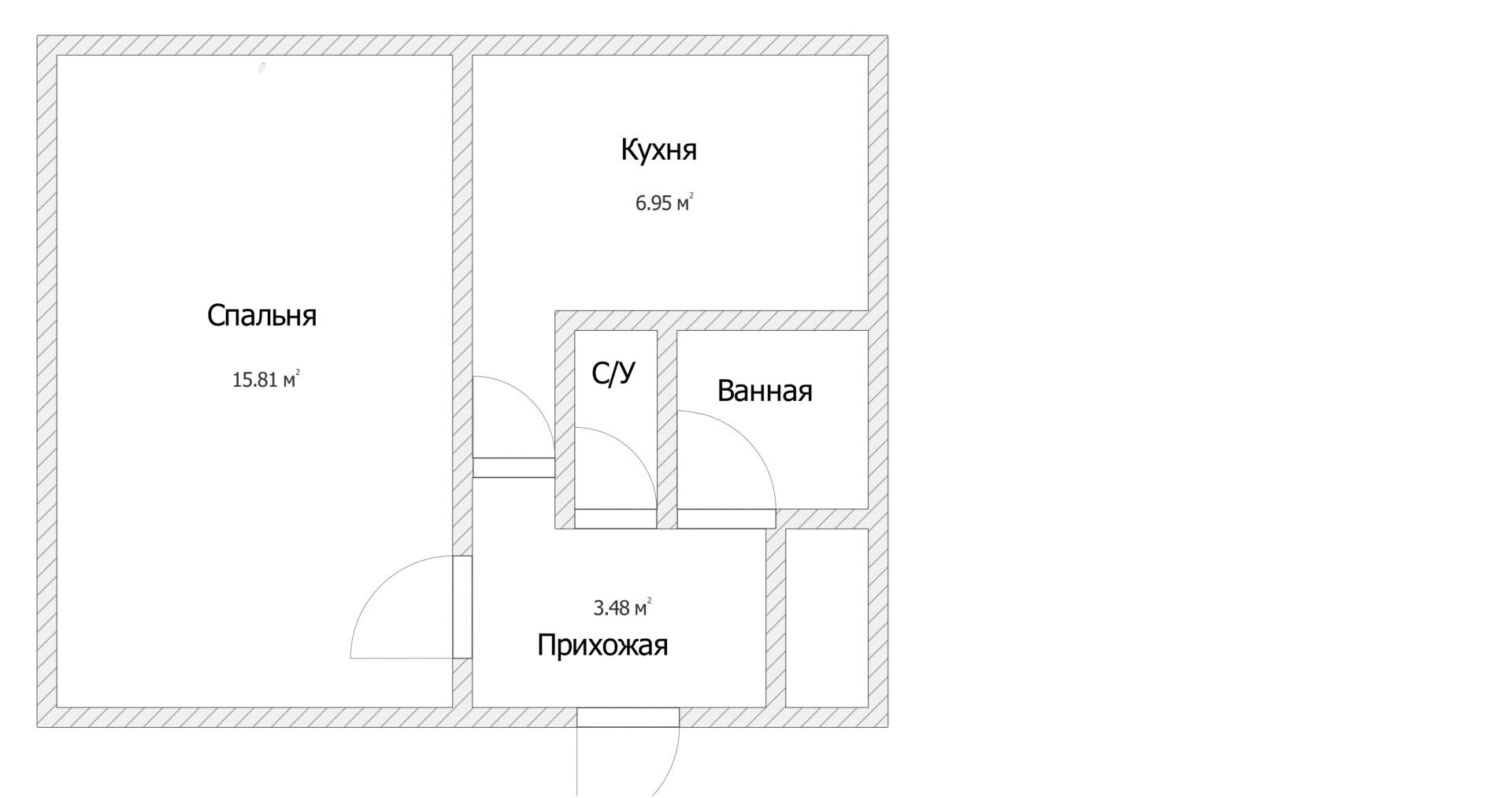 1-комнатная 31.1 м2 в ЖК undefined корпус null этаж 3
