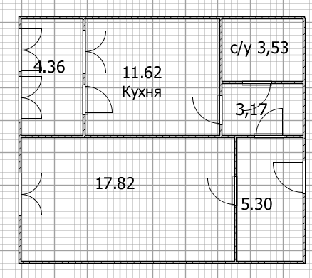 1-комнатная 41.4 м2 в ЖК undefined корпус null этаж 20