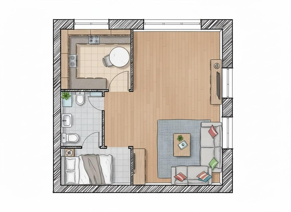 1-комнатная 31 м2 в ЖК undefined корпус null этаж 1