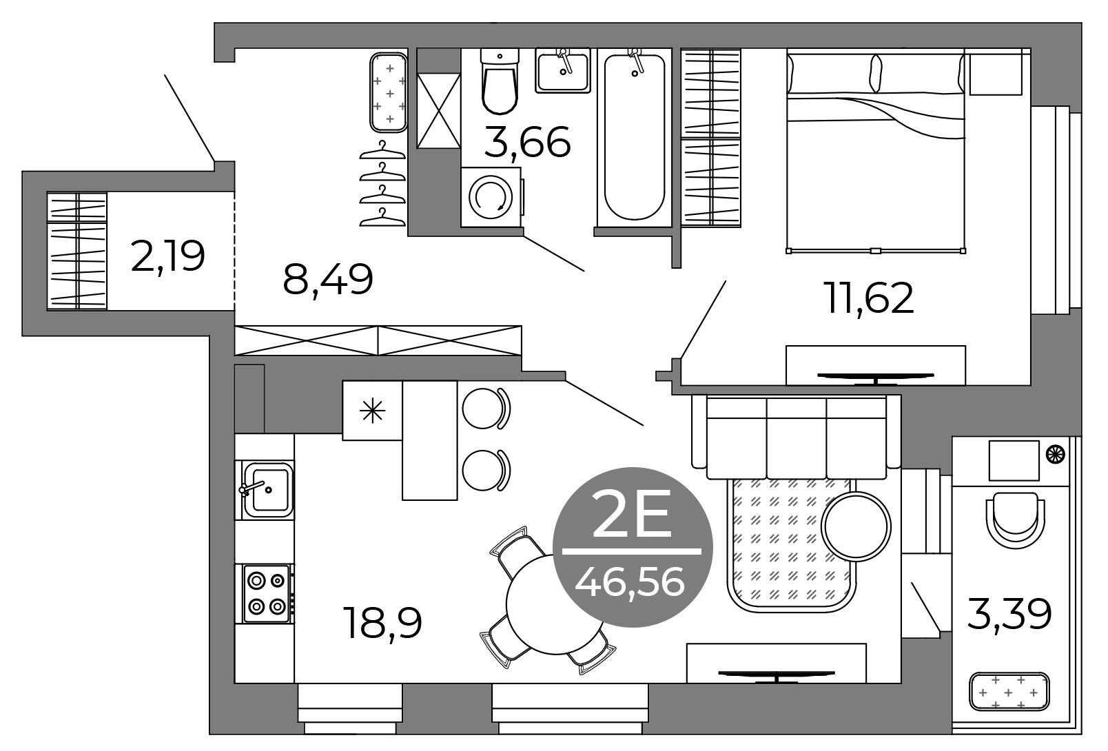 Студия 46 м2 в ЖК Галилей корпус null этаж 7