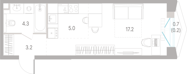 Студия 29 м2 в ЖК КОД Сокольники корпус null этаж 6