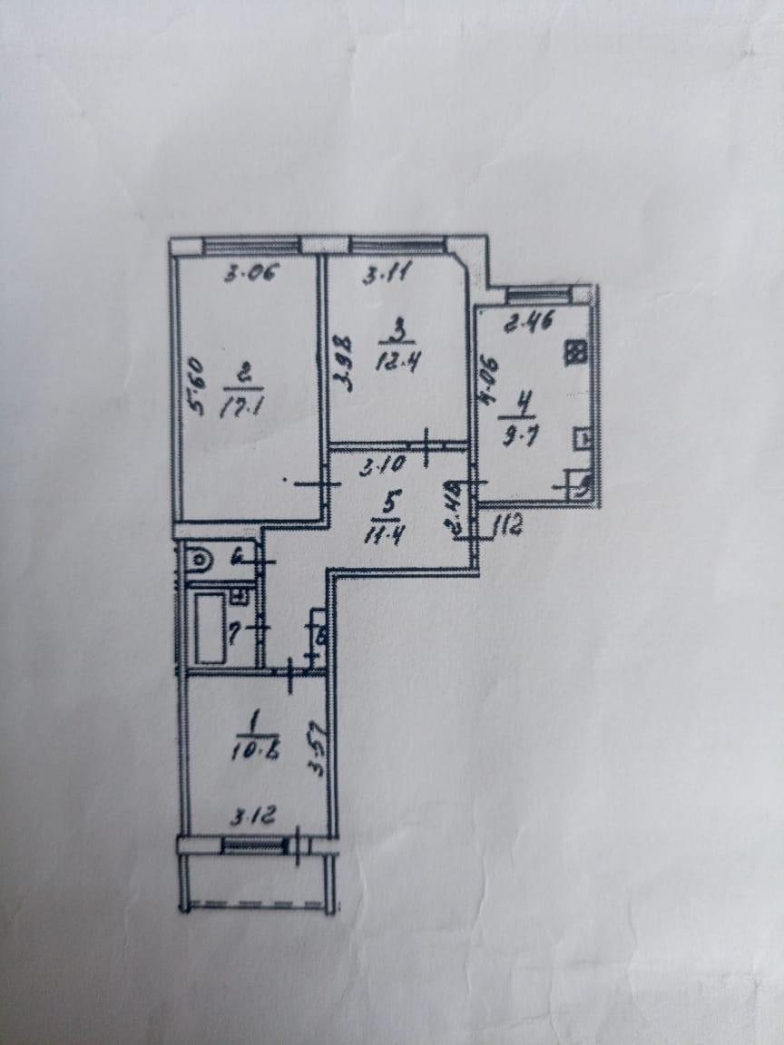 3-комнатная 66 м2 в ЖК undefined корпус null этаж 8