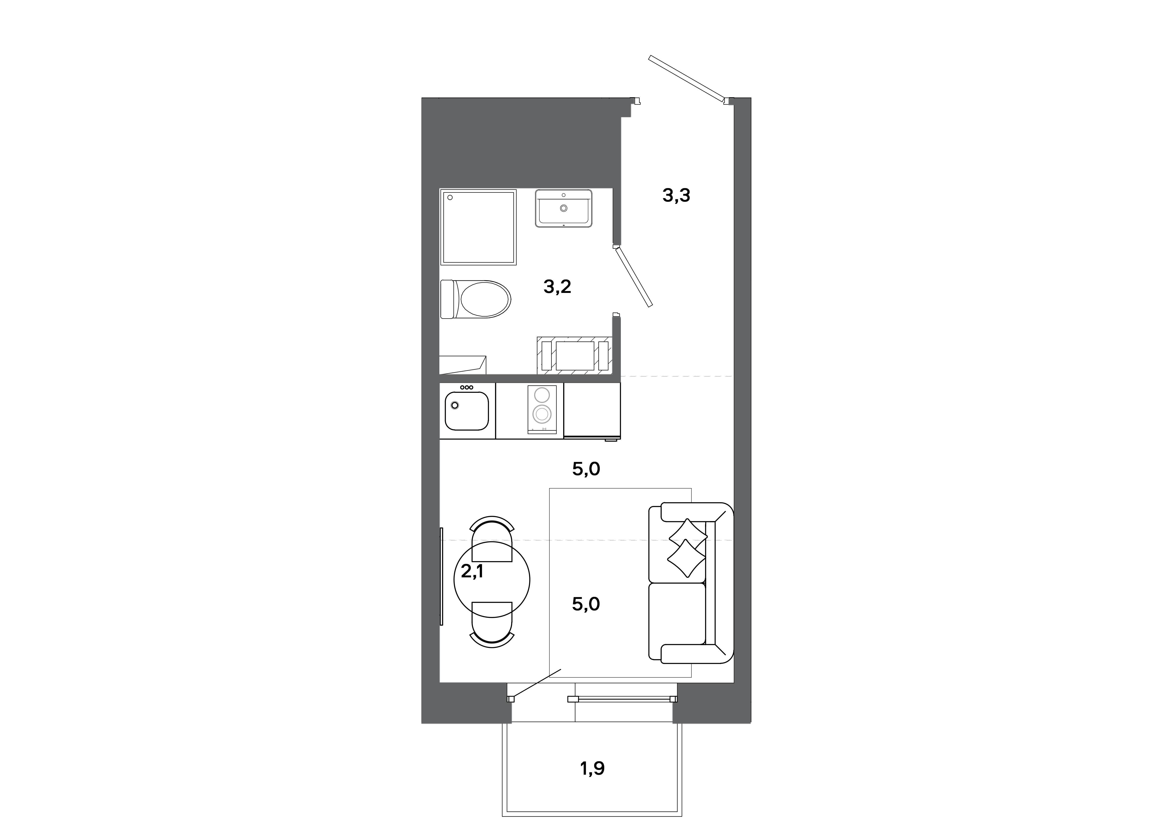 Студия 16 м2 в ЖК Столица корпус null этаж 5