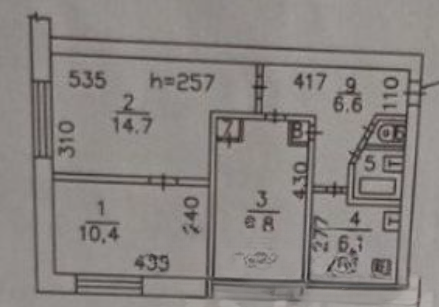 3-комнатная 57 м2 в ЖК undefined корпус null этаж 3