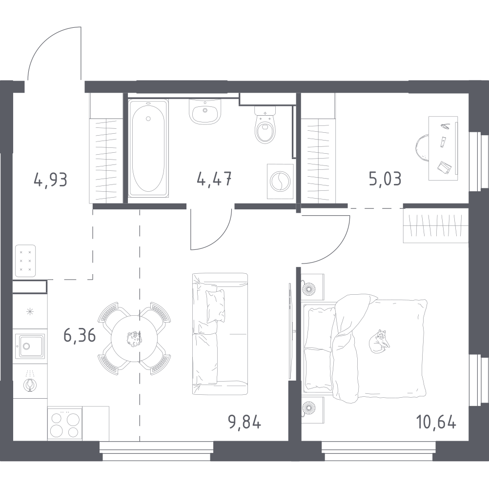 Студия 41 м2 в ЖК Донские Легенды корпус null этаж 2