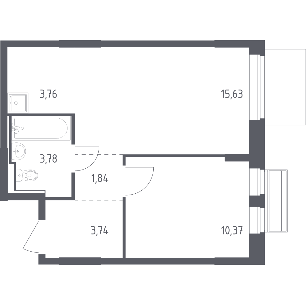 Студия 39 м2 в ЖК Рублёвский Квартал корпус null этаж 5