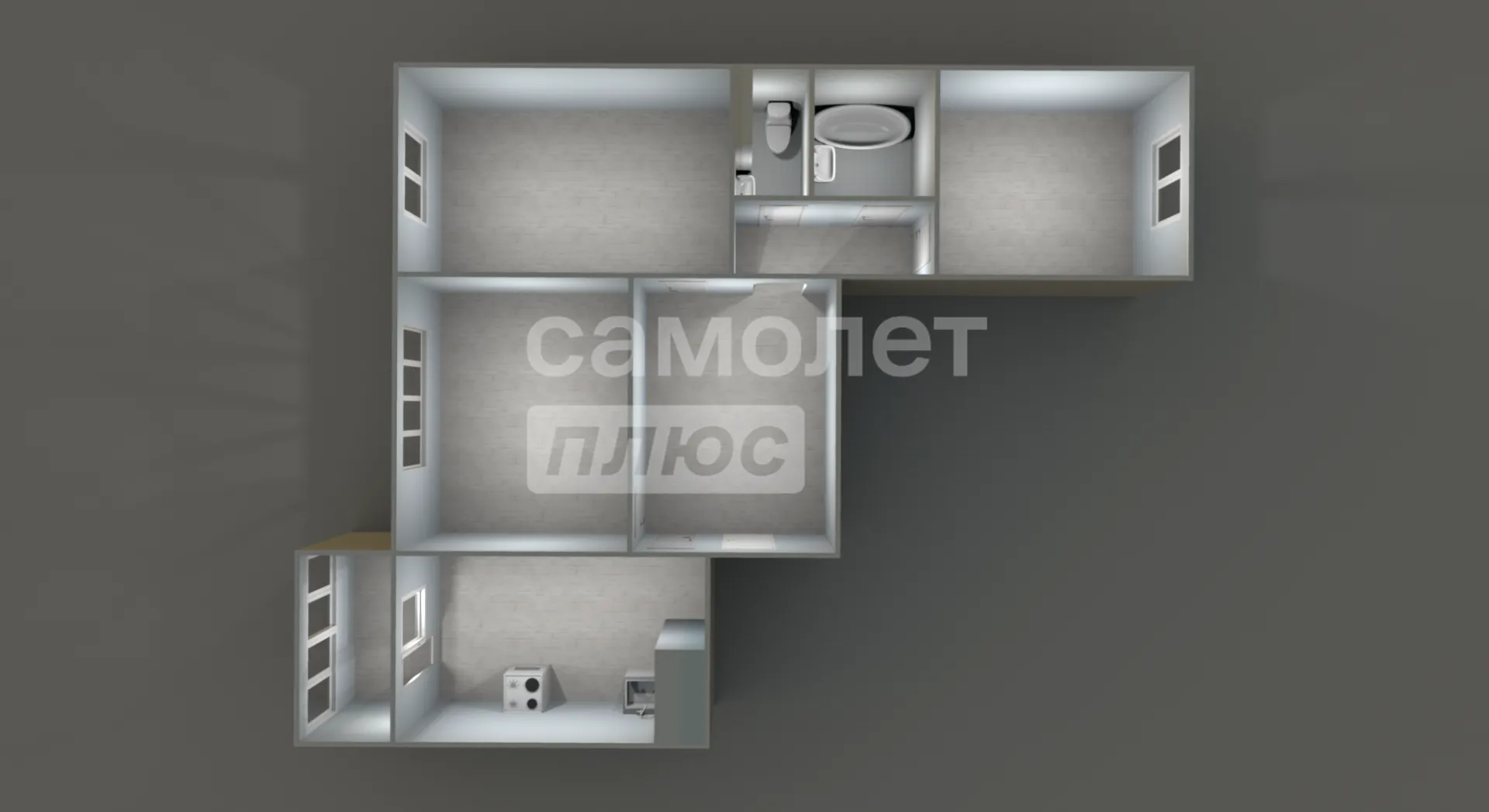3-комнатная 75 м2 в ЖК undefined корпус null этаж 2