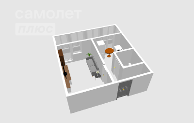 1-комнатная 43 м2 в ЖК undefined корпус null этаж 2